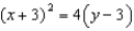 <strong>Write the equation of the parabola with the given vertex, point on the parabola, and axis of symmetry. -Vertex ; point ; </strong> A) B) C) D) E) None of these
