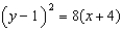 <strong>Write the equation of the parabola with the given vertex, point on the parabola, and axis of symmetry. -Vertex ; point ; </strong> A) B) C) D) E) None of these