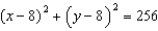 <strong>Write the equation in standard form of the circle with center (-8, 8) and radius 16.</strong> A) B) C) D) E) None of these