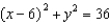 <strong>The radius of the outer edge of a semi-circular window is 6 in. Write an equation that is a model of this window. Assume the origin is at the lower left corner of the window. </strong> A) B) C) D) E) None of these