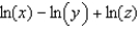 <strong>Rewrite the expression as a single logarithm and simplify. - </strong> A) B) C) D) E) None of these