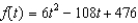 For the following functions use completing the square to rewrite the function in vertex form. -