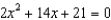 Solve the following equations using the quadratic formula. -