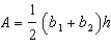 The area of a trapezoid is given by the formula , where And Are the bases of the trapezoid and Is the height. One base of the trapezoid, Is twice as long as the other base, The height h is 6 in. less than If the area A is 108 Find And h.