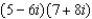 For the following expressions perform the indicated operations and simplify. Write the answers in   form. - 