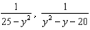 Find the least common denominator of the given expressions. -