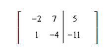 <strong>Represent the system of equations with an augmented matrix: </strong> A) B) C) D) E) none of these
