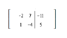 <strong>Represent the system of equations with an augmented matrix: </strong> A) B) C) D) E) none of these