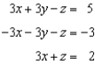<strong>Represent the system of equations with an augmented matrix: </strong> A) B) C) D) E) none of these