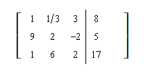 <strong>Use row operations to change the first entry in the first row to 1. Rewrite the matrix. </strong> A) B) C) D) E) none of these