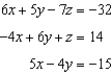 <strong>Solve the system of equations using elimination, if possible, and express the solution as an ordered triple. - </strong> A) B) C) D) infinitely many solutions E) no solution