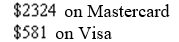 <strong>Sean is shifting his debt on his credit cards. He wants 4 times as much on his Visa card as on his Mastercard. Find the amount of debt he should have on each card.</strong> A) B) C) D) E) none of these