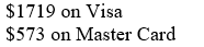 <strong>Miley is shifting her credit card debt. She has a total of $2292 in debt, and she wants three times as much debt on her Visa as on her Master Card. How much debt will she have on each credit card?</strong> A) B) C) D) E) none of these