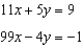 <strong>Write the system of equations in standard from, clearing all fractions: </strong> A) B) C) D) E) none of these