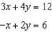 <strong>Use elimination to solve the system of equations. - </strong> A) {0 ,3} B) {-12 ,3} C) {0 ,-3} D) infinitely many solutions E) no solution