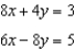 <strong>Use elimination to solve the system of equations. - </strong> A) { } B) { } C) { } D) infinitely many solutions E) no solution