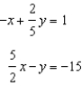 <strong>Use elimination to solve the system of equations. - </strong> A) { } B) { } C) { } D) infinitely many solutions E) no solution