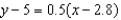 <strong>Write the equation in slope-intercept form of the line with the given slope and passing through the given point: slope = 0.5 ; point (3, 2, 8)</strong> A) B) C) D)