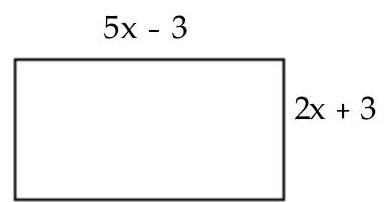 Express the area of the figure as a polynomial in descending powers of the variable x . -