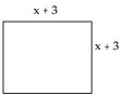 Express the area of the figure as a polynomial in descending powers of the variable x . -