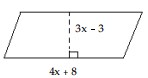 Express the area of the figure as a polynomial in descending powers of the variable x . -