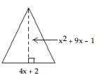 Express the area of the figure as a polynomial in descending powers of the variable x . -