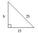 Find the unknown length in the right triangle. Simplify the answer if necessary. -