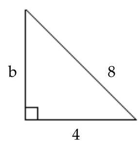 Find the unknown length in the right triangle. Simplify the answer if necessary. -