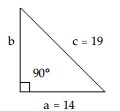 Use the Pythagorean formula to find the exact length of side b in the figure. -