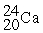 <strong>Choose the correct chemical symbol for an atom that contains 20 e<sup>?</sup> and 24 n.</strong> A) B) C) D)