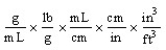 <strong>Which of the following unit conversion factors would change g/mL to lb/ft<sup>3</sup> ?</strong> A) B) C) D)