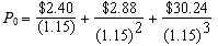 <strong>Kramerica, Inc. Kramerica Inc. just paid its investors a dividend of $2.00. This growing company expects dividends to grow at 20% for the next 2 years. After year 2, dividends are expected to grow constantly at 5% per year. Investors require a 15% return on Kramerica stock. -What is the equation to price Kramerica stock?</strong> A) B) C) D)