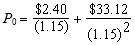 <strong>Kramerica, Inc. Kramerica Inc. just paid its investors a dividend of $2.00. This growing company expects dividends to grow at 20% for the next 2 years. After year 2, dividends are expected to grow constantly at 5% per year. Investors require a 15% return on Kramerica stock. -What is the equation to price Kramerica stock?</strong> A) B) C) D)