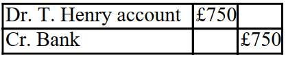 <strong>XYZ received an invoice from T. Henry for £1,000, less a 20% trade discount for inventory. The invoice also included terms which stipulated that a cash discount of 5% would be allowed if the invoice was paid within 10 days. The double entry to record the payment within 10 days in the books of XYZ is as follows:</strong> A) B) C) D)