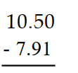 <strong>Subtract. - </strong> A) 3.69 B) 3.59 C) 2.59 D) 3.11
