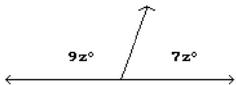 Solve the problem. -Find the measures of the supplementary angles.