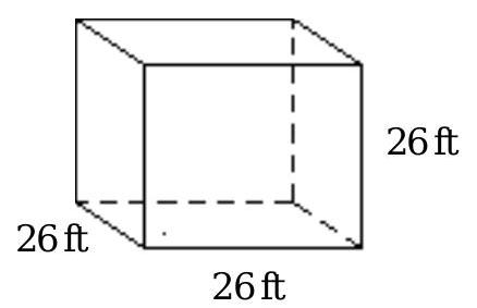 Evaluate. -The volume of a cube with sides of length s is given by V=s^{3} . Find the volume of the cube.