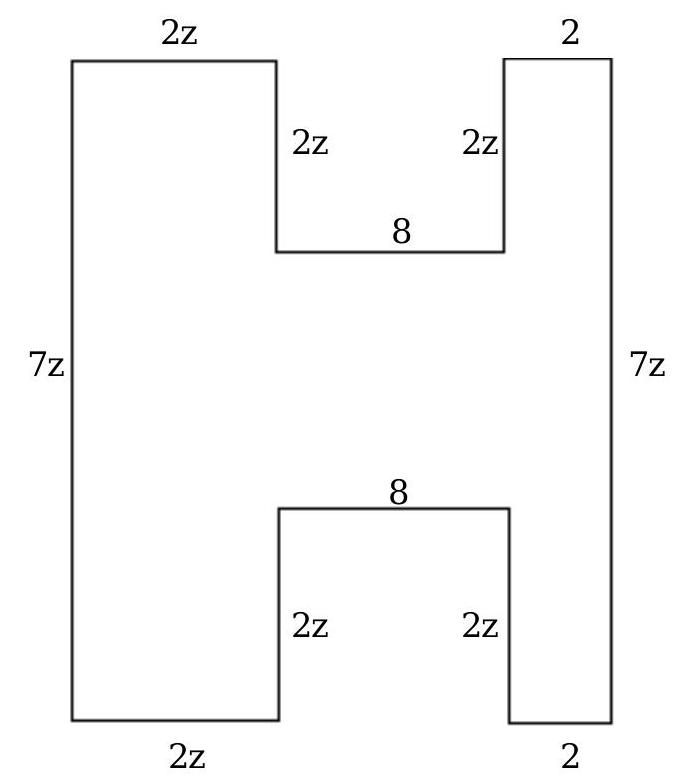 Solve the problem. -Find a polynomial for the perimeter of the figure.