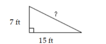Solve the problem. Give an exact answer and an approximation to the nearest tenth. -The diagram below shows the side view of a plan for a slanted roof. Find the unknown length in this roof plan.