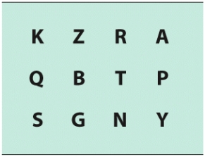 <strong>In the sensory memory experiment conducted by George Sperling, how many letters on average were people able to recall out of a matrix of letters? </strong> A) 12 B) 8 C) 4-5 D) 20
