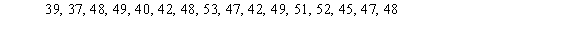 <strong>Below are the heights (in inches) of students in a third-grade class. Find the median height. </strong> A) 47.5 B) 50 C) 46.0625 D) 47