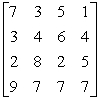 In the following two-person zero-sum game, the payoffs represent gains to the row player I and losses to the column player II. Does this game have a saddlepoint? What is each player's minimax or maximin strategy?