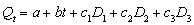 A forecaster used the following regression equation and quarterly sales data during 1999II - 2007IV (t = 1, ..., 35) for an appliance manufacturer to obtain the estimation results shown below. Q is quarterly sales, and ,and are seasonal dummy variables for quarters I, II, and III. -At the 2 percent level of significance, the critical value of the t-statistic is _______. The parameter estimate of a ________ (is, is not) statistically significant. The parameter estimate of b ________ (is, is not) statistically significant. The parameter estimate of C<sub>1</sub> ________ (is, is not) statistically significant. The parameter estimate of C<sub>2</sub> ________ (is, is not) statistically significant. The parameter estimate of C<sub>3</sub> ________ (is, is not) statistically significant.
