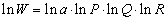 <strong>refer to the following nonlinear model which relates W to P, Q, and R: The computer output form the regression analysis is: -The nonlinear relation can be transformed into the following linear regression model:</strong> A) B) C) D)