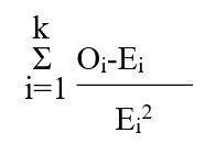 <strong>Which formula is used to estimate the chi-square goodness-of-fit measure, where <sub>i</sub> is the observed number of cases falling in the i<sup>th</sup> category, E<sub>i</sub> is the expected number of cases falling in the i<sup>th</sup> category; and k is the number of degrees of freedom.</strong> A) B) C) D) E)