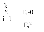 <strong>Which formula is used to estimate the chi-square goodness-of-fit measure, where <sub>i</sub> is the observed number of cases falling in the i<sup>th</sup> category, E<sub>i</sub> is the expected number of cases falling in the i<sup>th</sup> category; and k is the number of degrees of freedom.</strong> A) B) C) D) E)
