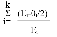 <strong>Which formula is used to estimate the chi-square goodness-of-fit measure, where <sub>i</sub> is the observed number of cases falling in the i<sup>th</sup> category, E<sub>i</sub> is the expected number of cases falling in the i<sup>th</sup> category; and k is the number of degrees of freedom.</strong> A) B) C) D) E)
