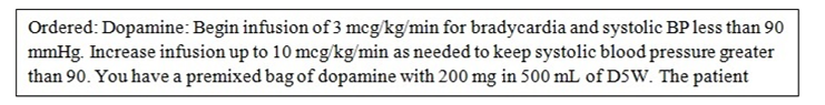 <strong>What is the maximum flow rate for this order? </strong> A) 795 mcg/min B) 120 mL/h C) 30 mL/h D) 79.5 mL/h