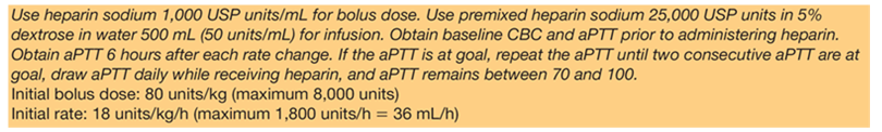 <strong>According to the excerpt from a heparin protocol, which of the following heparin dosages represents the maximum safe initial heparin infusion rate per 24 hours? </strong> A) 35,000 units B) 43,200 units C) 49,600 units D) 52,400 units