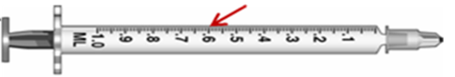 <strong>Calculate the amount to administer and choose the correctly marked syringe: syringe _______________. Ordered: Epinephrine 0.3 mg subcut stat On hand: Vial of epinephrine 1:2,000 solution for injection</strong> A)   B)   <div style=padding-top: 35px> 